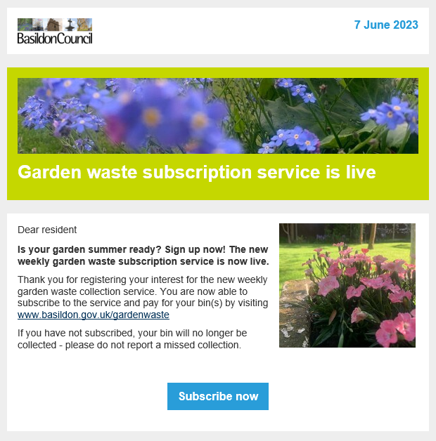 example of the email creative