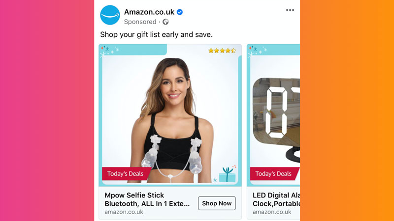 Weird Amazon advert for a selfie stick