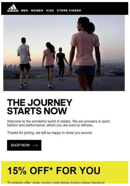 Adidas email example