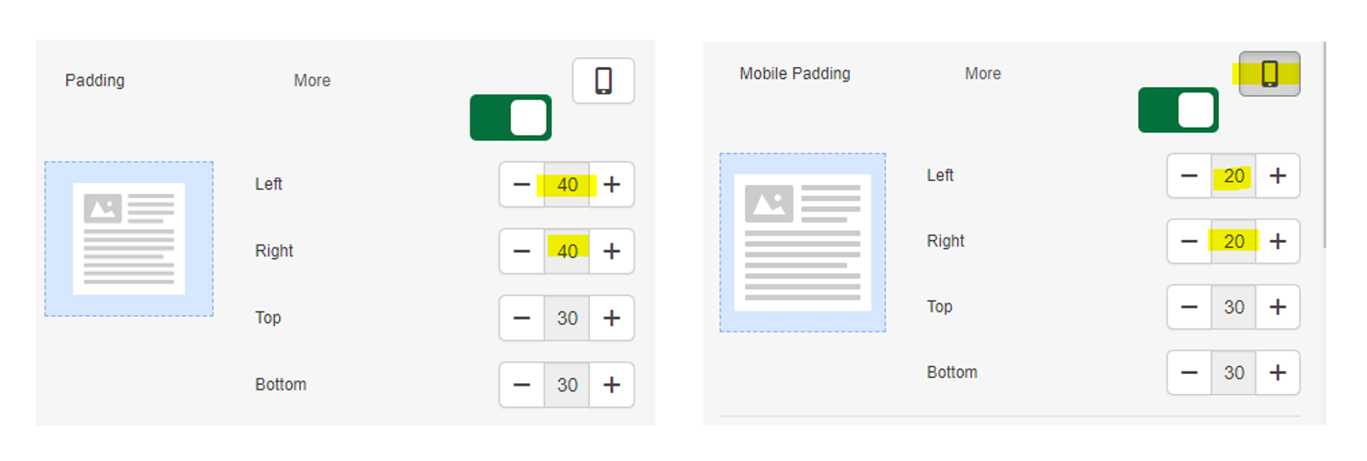 controlling the padding evenly