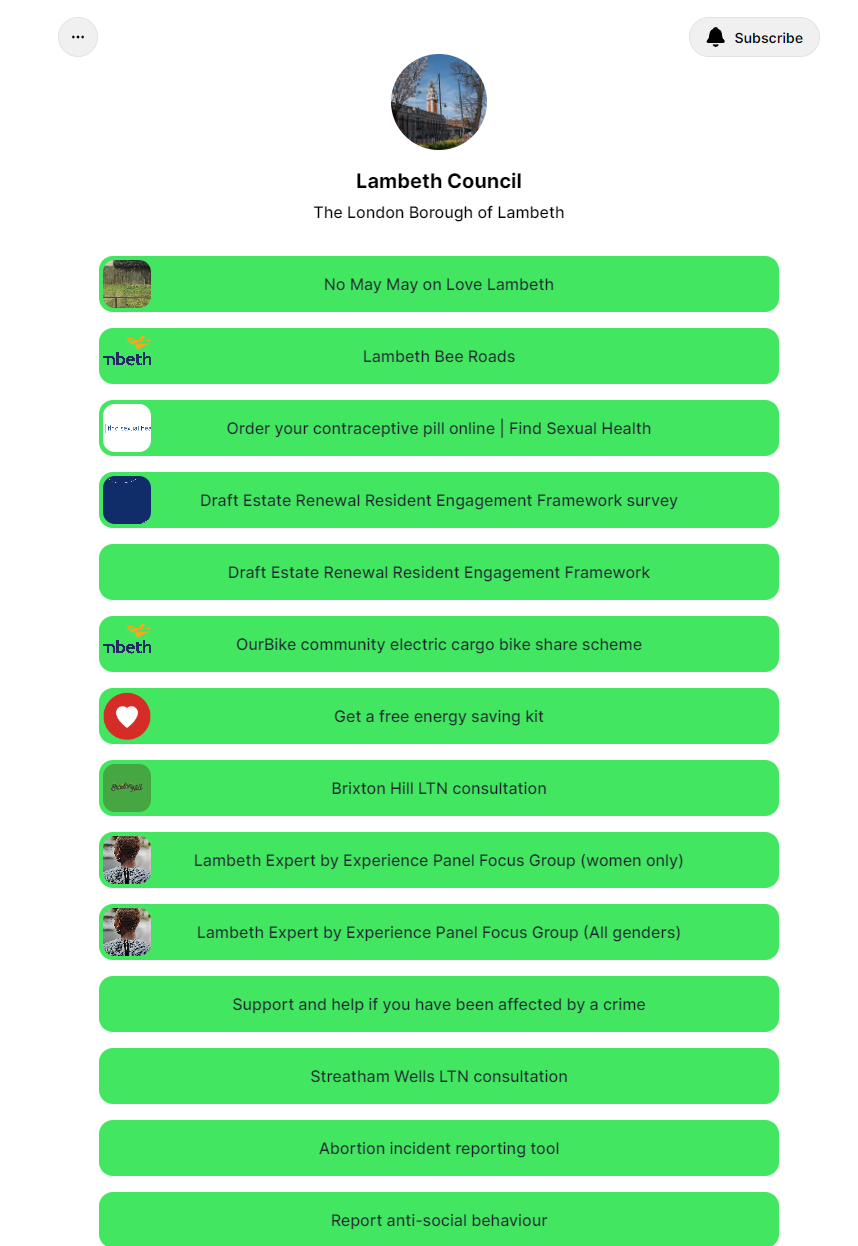 Councils Using Linktree