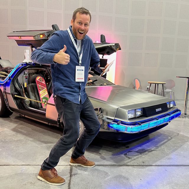 Michael Stringer from Surrey County Council with the DeLorean