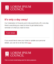 thumbnail of 1 day to go reminder email