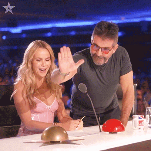 Pressing golden buzzer 