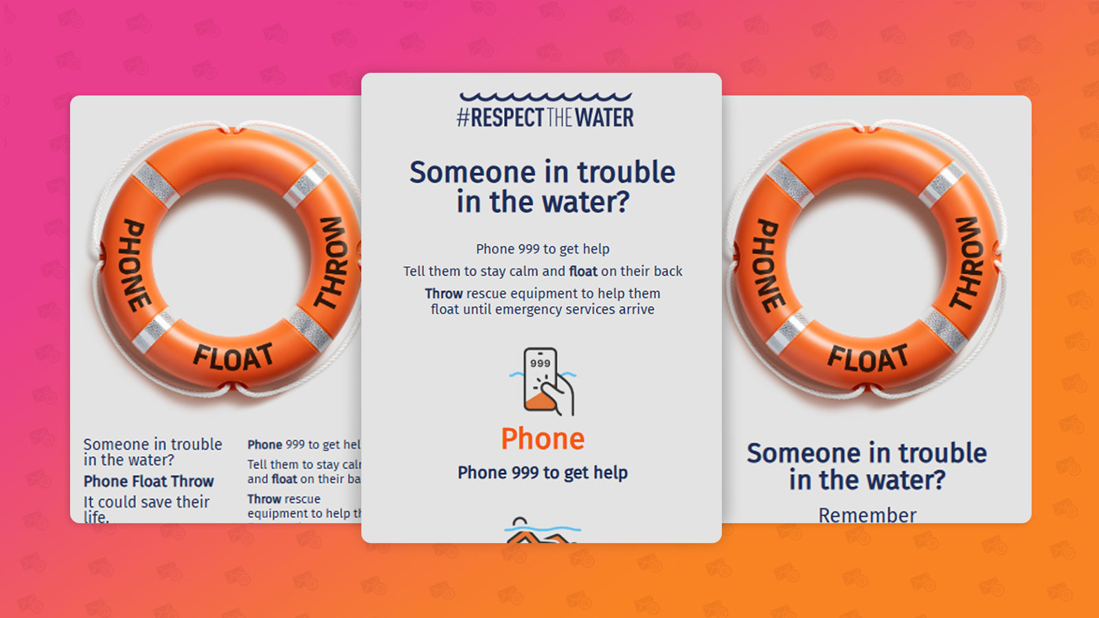 Email Library Campaign: Phone Float Throw - Respect the water