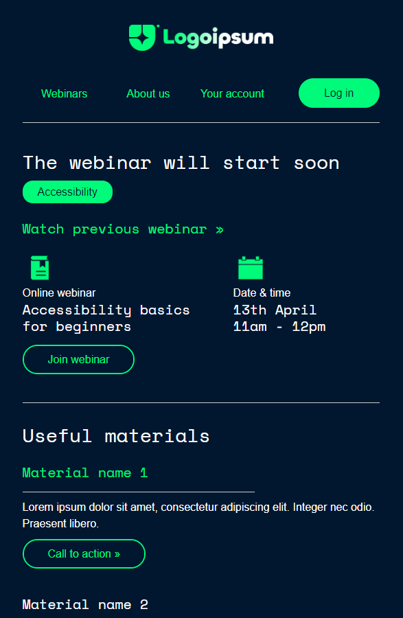Webinar template visual