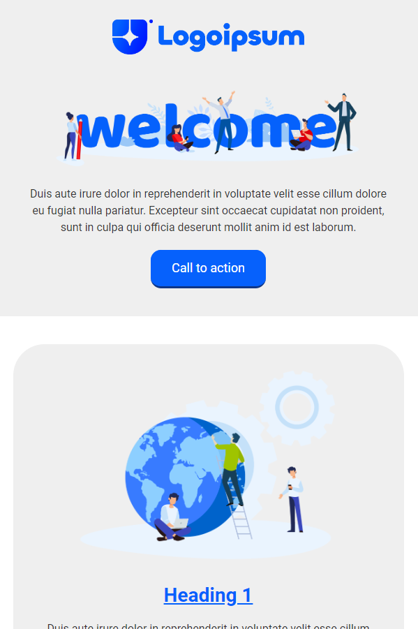 Welcome email template visual