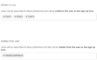 Visible or hidden preferences in e-shot