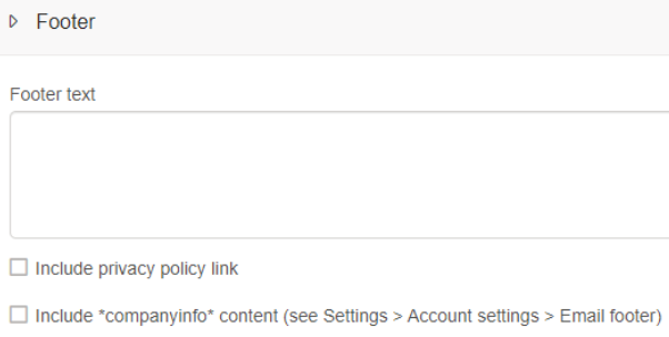 e-shot form footer controls