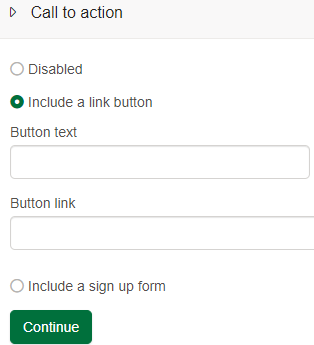 e-shot landing page calls to action