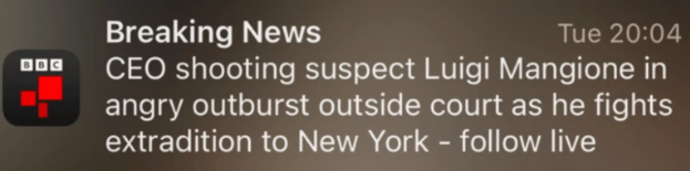 BBC news notification