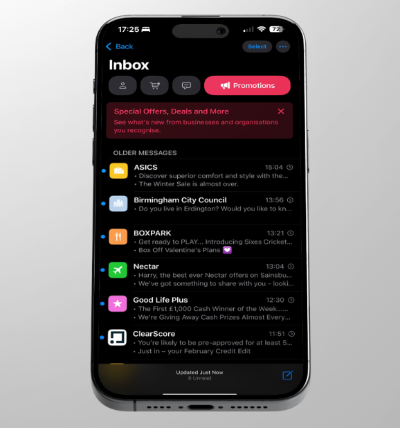 Apple mail Promotions email examples
