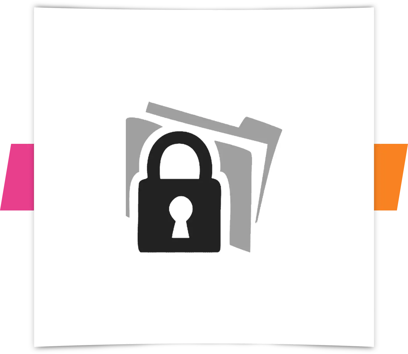 Data protection - Folder with lock in centre