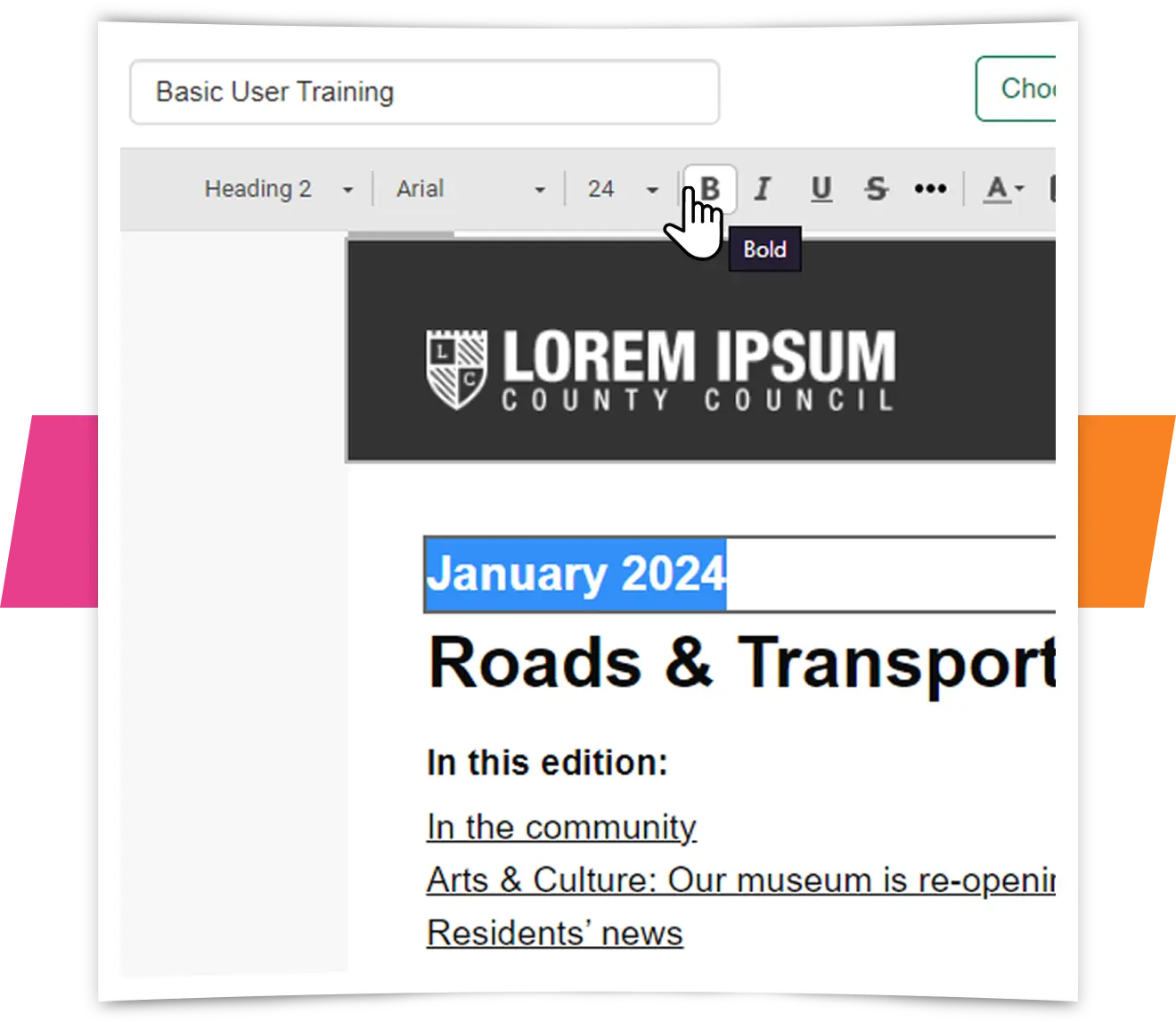 e-shot smart editor training design