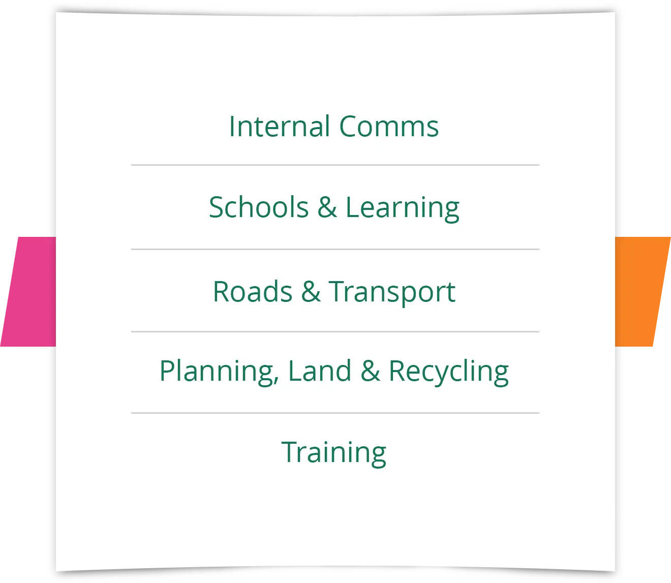 List of subaccounts including Internal Comms and training subaccount