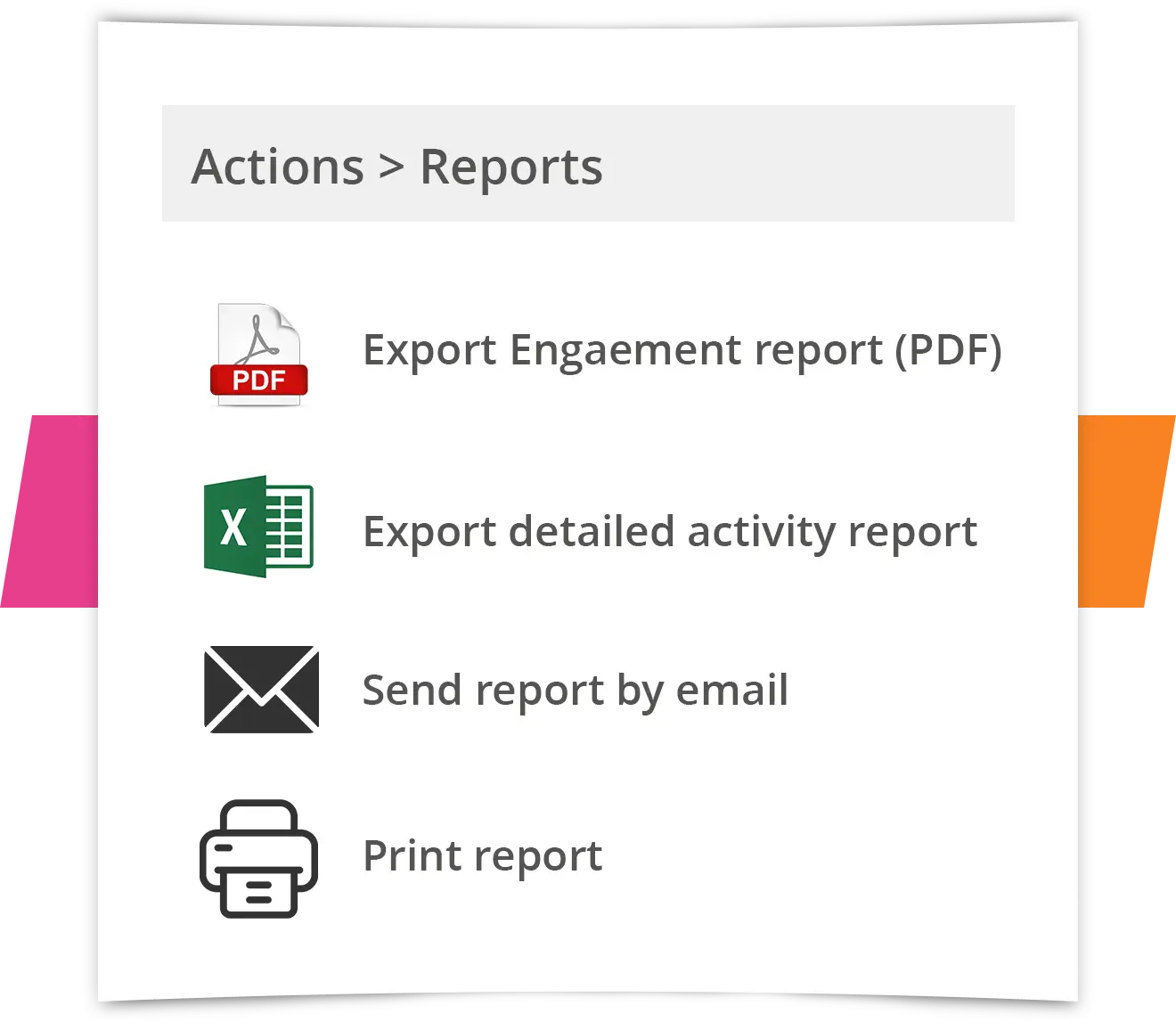 Exporting reports