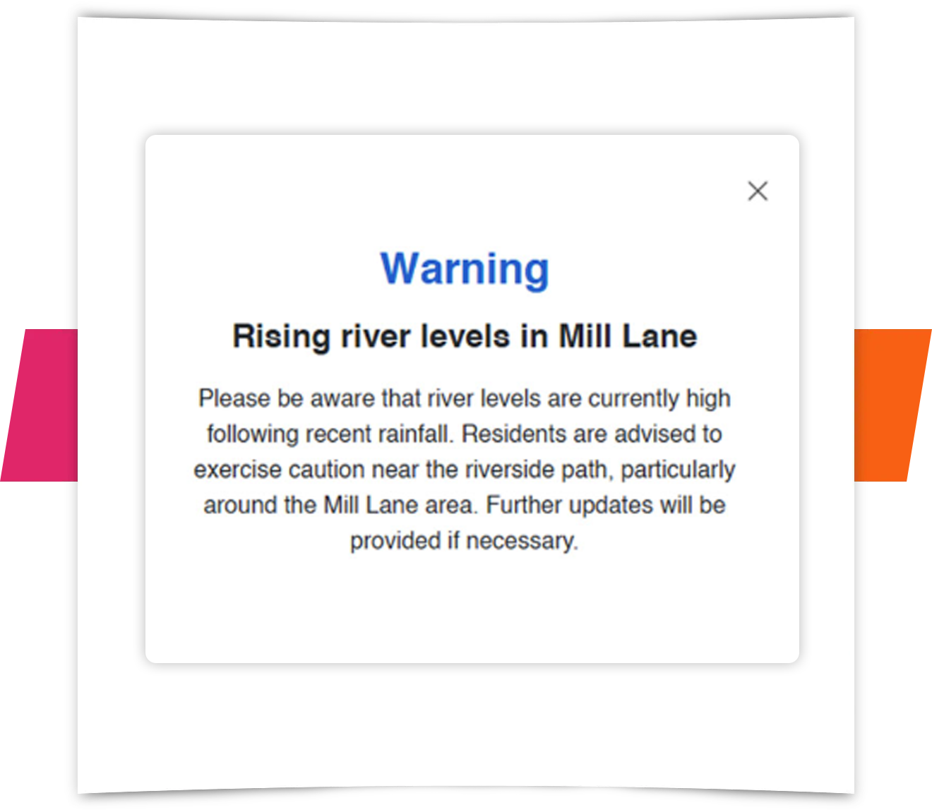 Notification popups example