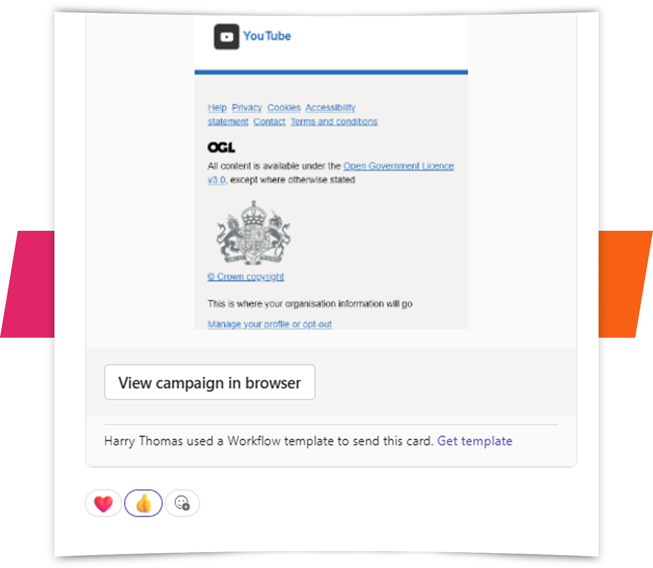View in browser Teams example