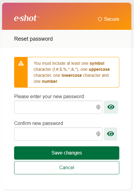 create a password to start using the account 