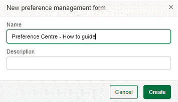 Name preference centre 