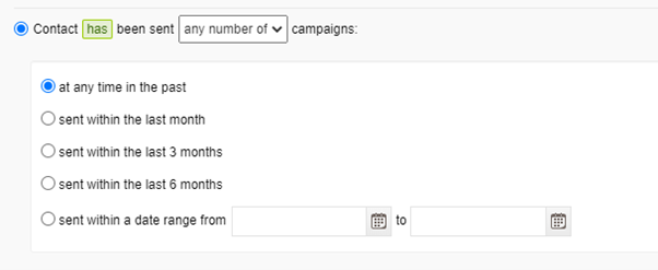 filter on campaigns sent to contact within a date range