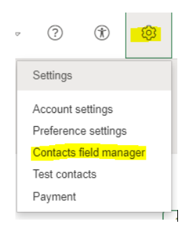 Settings > Contacts field manager
