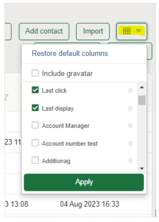 Adding a contact field to your contacts