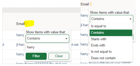 Choosing and setting your filters