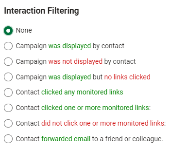Interaction filtering