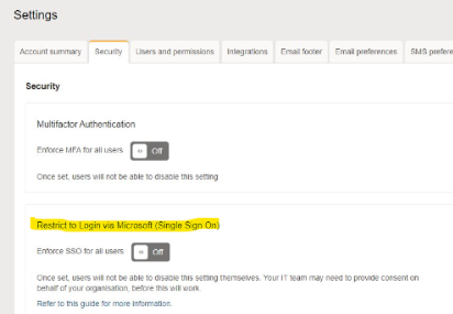 Enabling SSO for all users