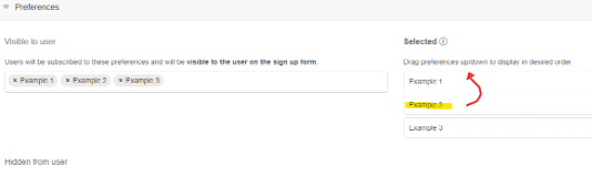Moving a preferences position