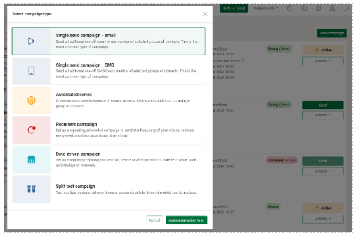 Creating a new campaign