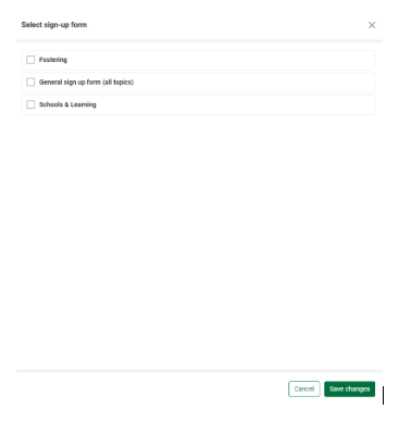 Applying a sign up form filter