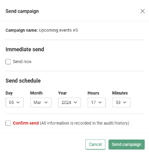 Sending a campaign
