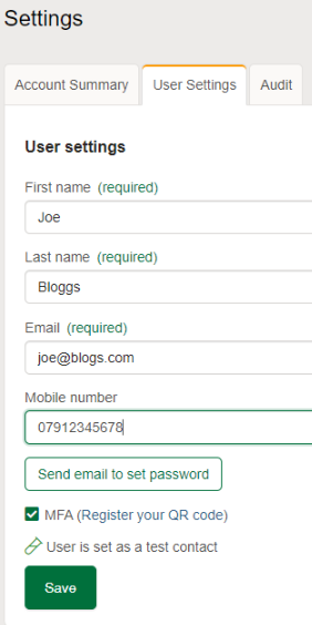 Adding a mobile number to your profile