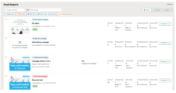 New analytics UI page preview