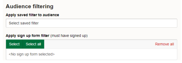 Applying audience filtering