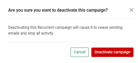 Deactivating a campaign button