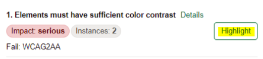 Highlighting your accessibility issues