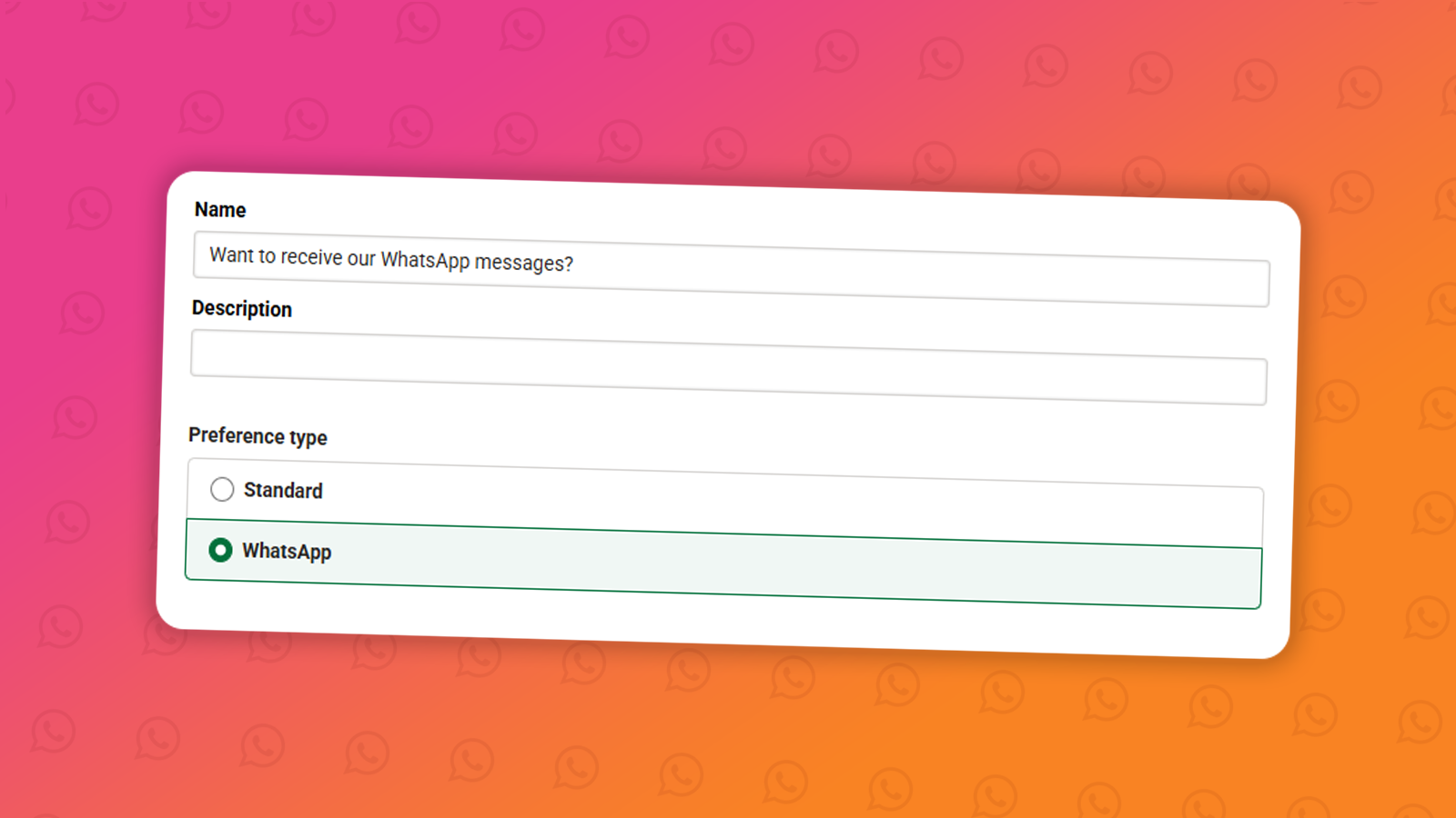 How to setup a WhatsApp preference centre