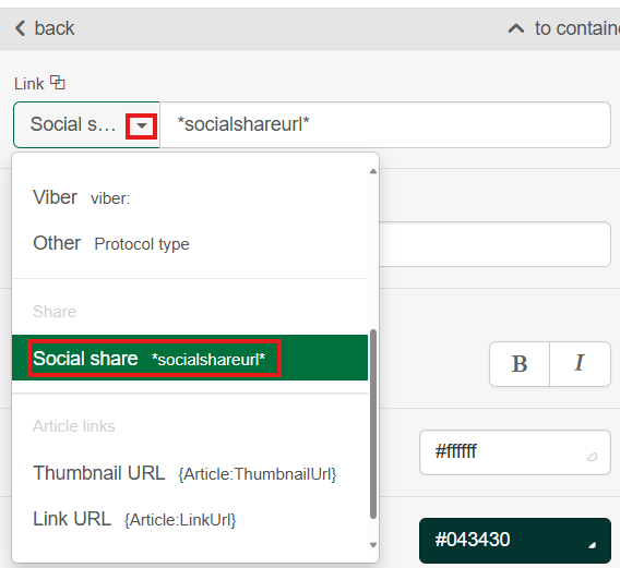 Social share merge tag