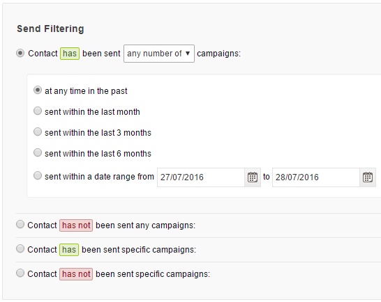 Campaign filtering 