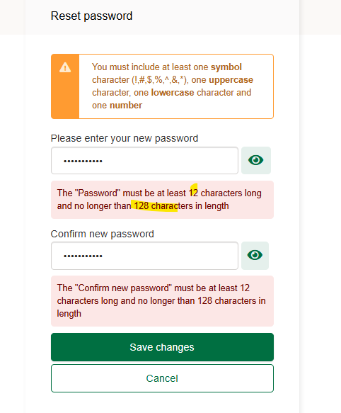 create a new password