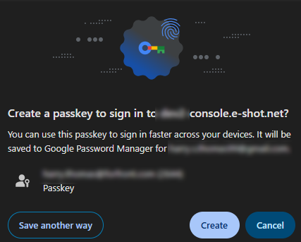 Creating a passkey in Chrome