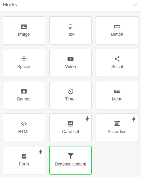 Dynamic content design block