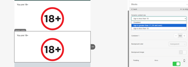 Editing a blocks rule