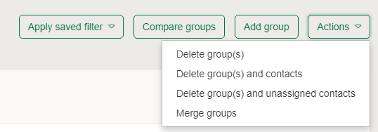 Deleting contacts and groups