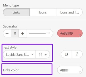 choose link colour and text style