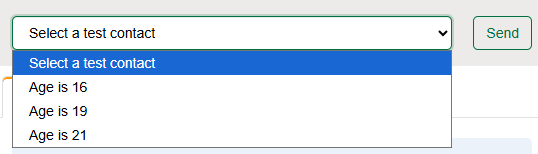 Choosing a test contact