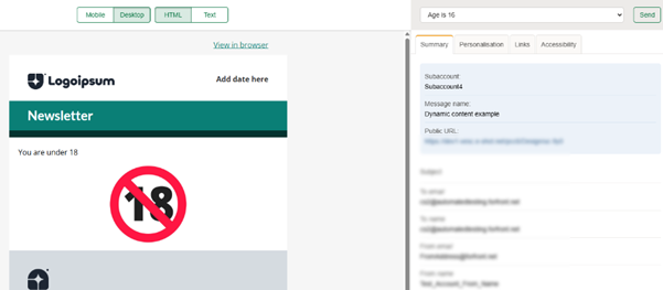 Under 18 content test